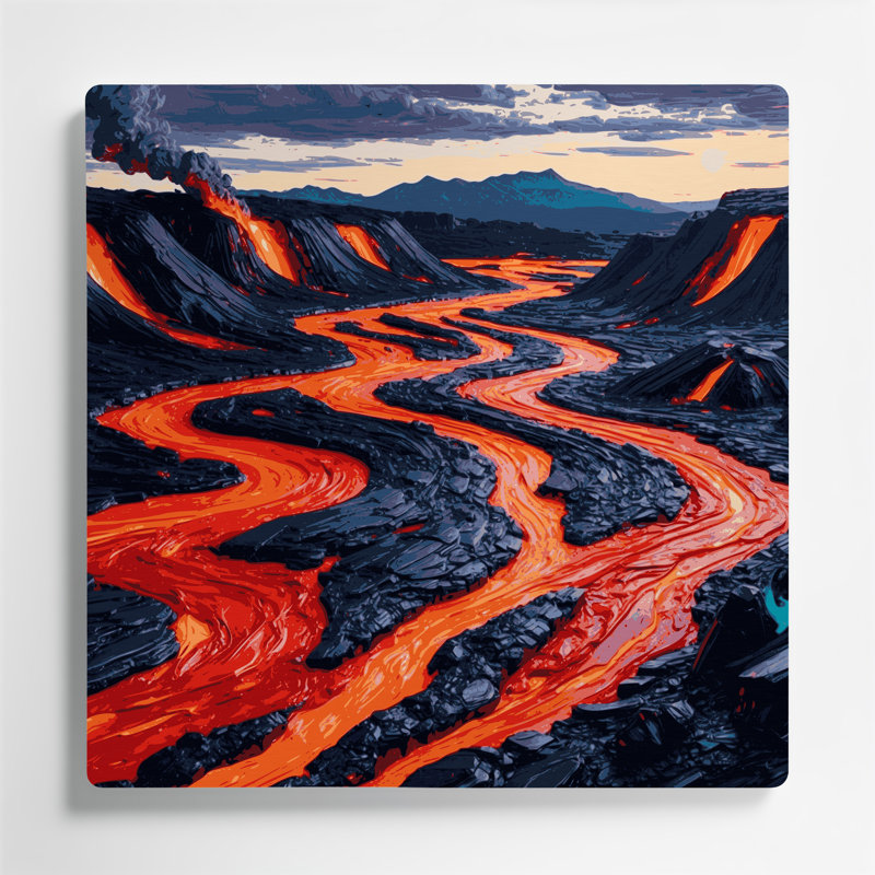 Art mural gris Hawaiian Lava Flows, H 12 po x l 12 po