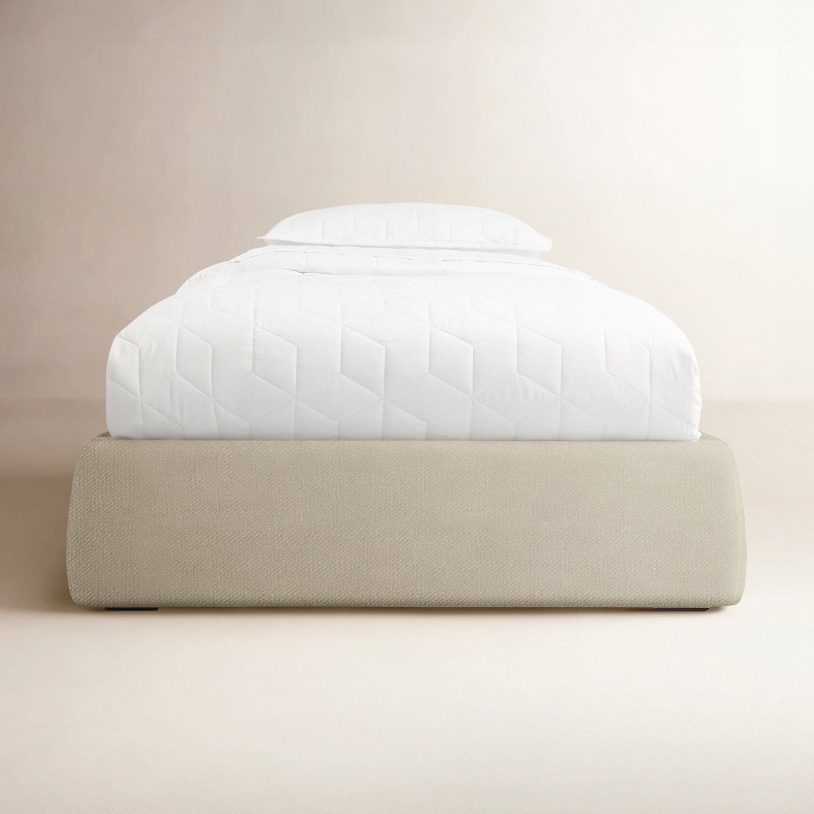 Lid Upholstered Storage Bed, Twin, Barto Sand, No Storage