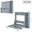 Lit escamotable double avec bureau et bibliothèque, gris