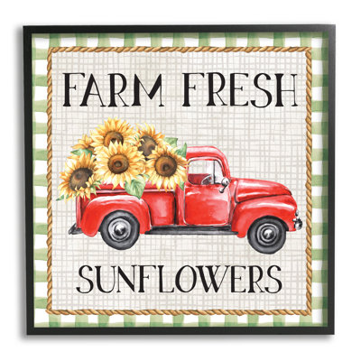 " Gingham Farm Fresh Sunflowers Pattern "