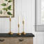 Brushed Gold Mod Taper Holder- Set Of 3