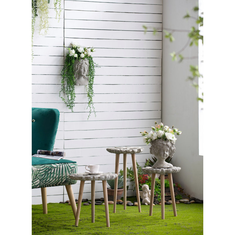 Pot à fleurs en ciment Bethea, 9.1" H x 7.9" W x 3.9" D, Gris