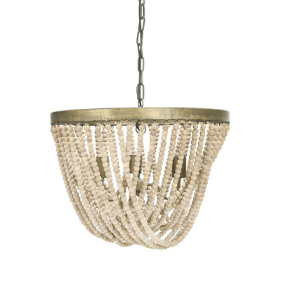 Draped Wood Bead Chandelier