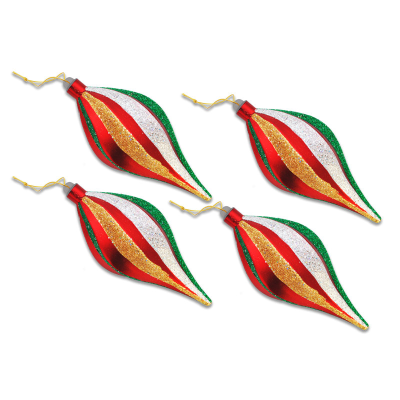 4 Piece Teardrop Ornament Set
