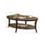 Table basse Perth avec tablette, finition espresso riche, grand espace de présentation et rangement supplémentaire-643694367