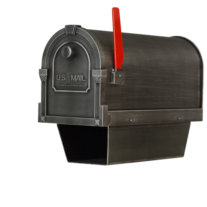Savannah Aluminum Post Mounted Mailbox, Swedish Silver