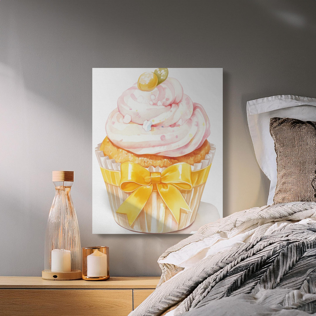 Whimsical Pink Cupcake Canvas Print