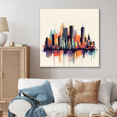 Colorful City Skyline1 - City Canvas Art Print