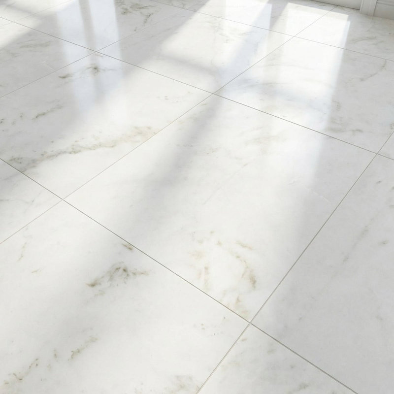 Daphne White Polished 12x12 Marble Tile, White