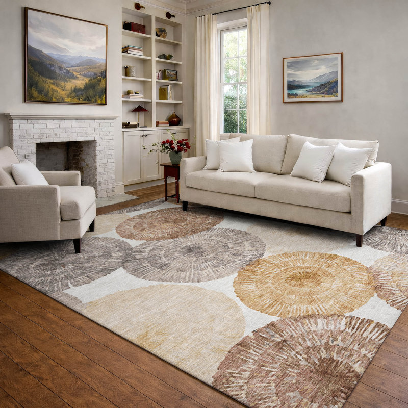 Premium Machine Washable Mayfield AMF2351 Abstract Rug, 9' x 12', Copper