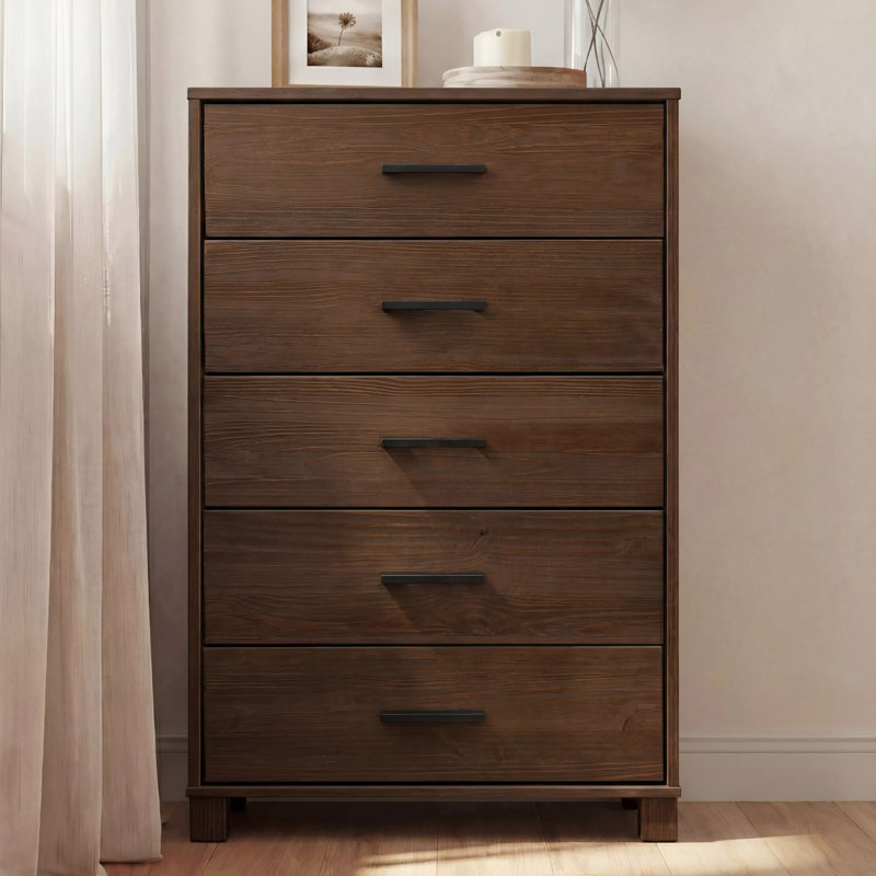 Commode 5 tiroirs l 31,75 po Loft, Moka brossé