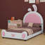 Lit plateforme tapissier avec tête de lit en forme de lapin-1376939760