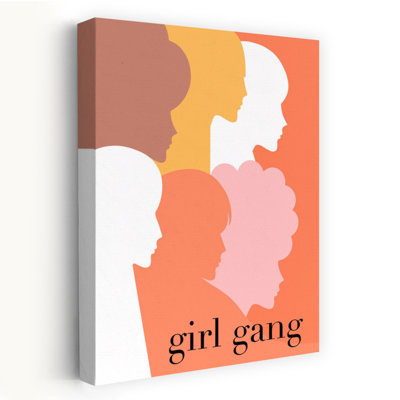 «Diverse Girl Gang», impression murale minimaliste colorée abstraite