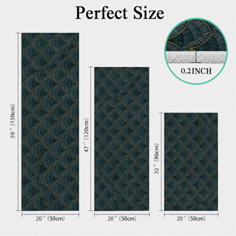 Scallop Pattern Non-Slip Washable Kitchen Mats