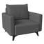 Lapathos Modern Leather Accent Chair, Upholstered Armchair with Steel Legs, 350 lb Capacity Single Seater Sofa for Living Room, Office-480873142