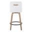 Tabouret de comptoir 26 po à hauteur fixe avec pivot en bois lavé, similicuir et métal doré avec repose-pieds arrondi en métal - ensemble de 2