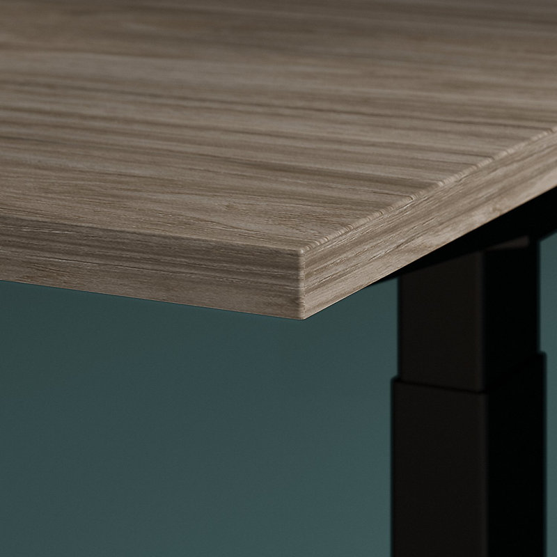 Move 60 Series Adjustable Metal Base Standing Desk, Oak/Black, 48" H x 59" W x 29.37" D