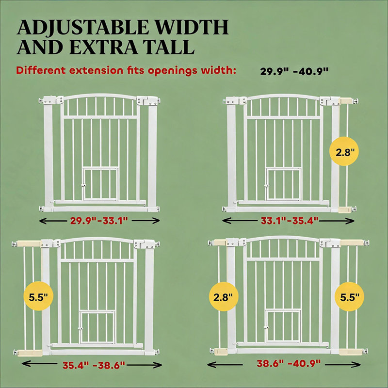 Pet Gate,Extra Wide Walk Through Dog Gate w/ Cat Door