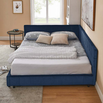 Lit d'angle avec grille, lit de jour moderne peu encombrant