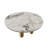 39"  Round Metal and Stone Coffee Table with Hemisphere Base, Modern Luxury Design