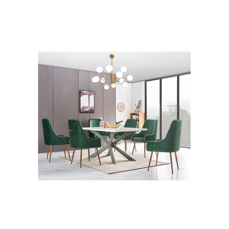 Anisur Dining Table, White, Grey
