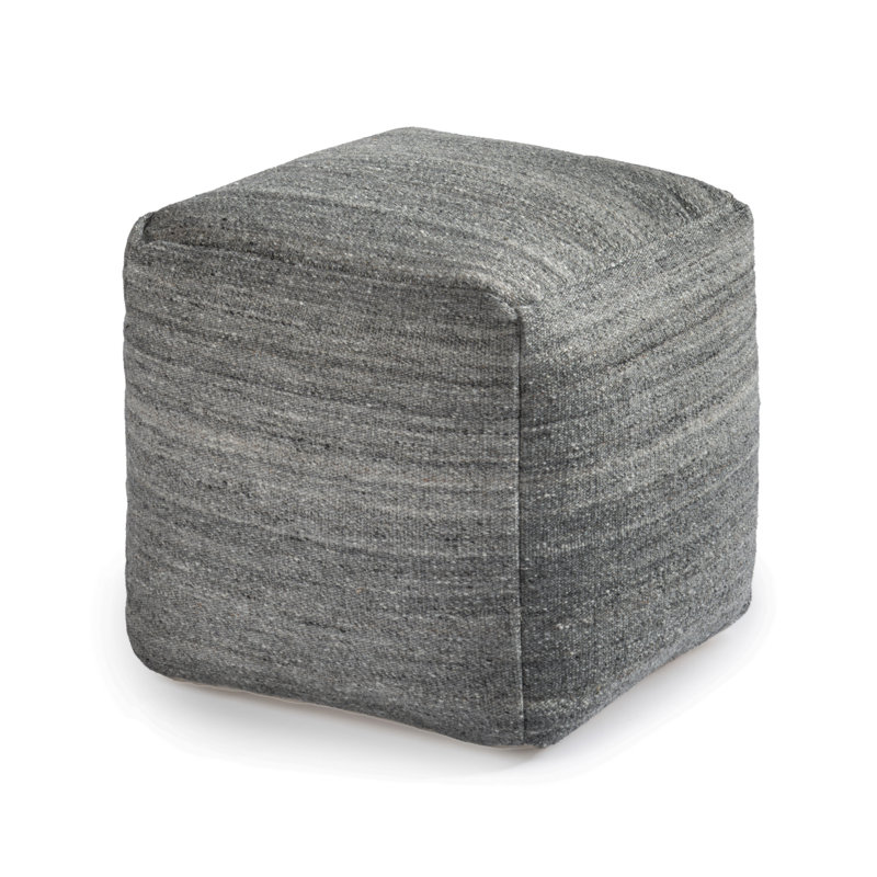 Repose-pieds rembourré gris foncé 18 'Harbor, Dark Grey Crossweave