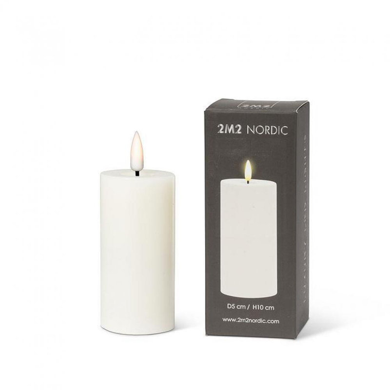 Bougie sans flamme et sans parfum, H 4 po x l 2 po x P 2 po, Sable, 1