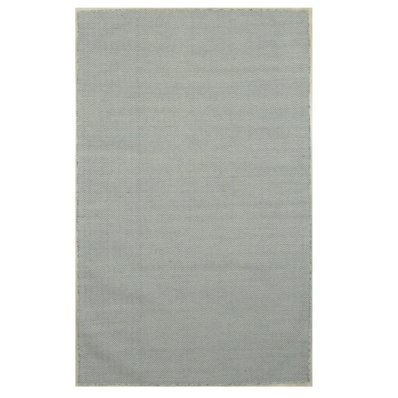 Unique Mira Blue Hand Tufted Wool Area Rug, Rectangle 5' x 8'