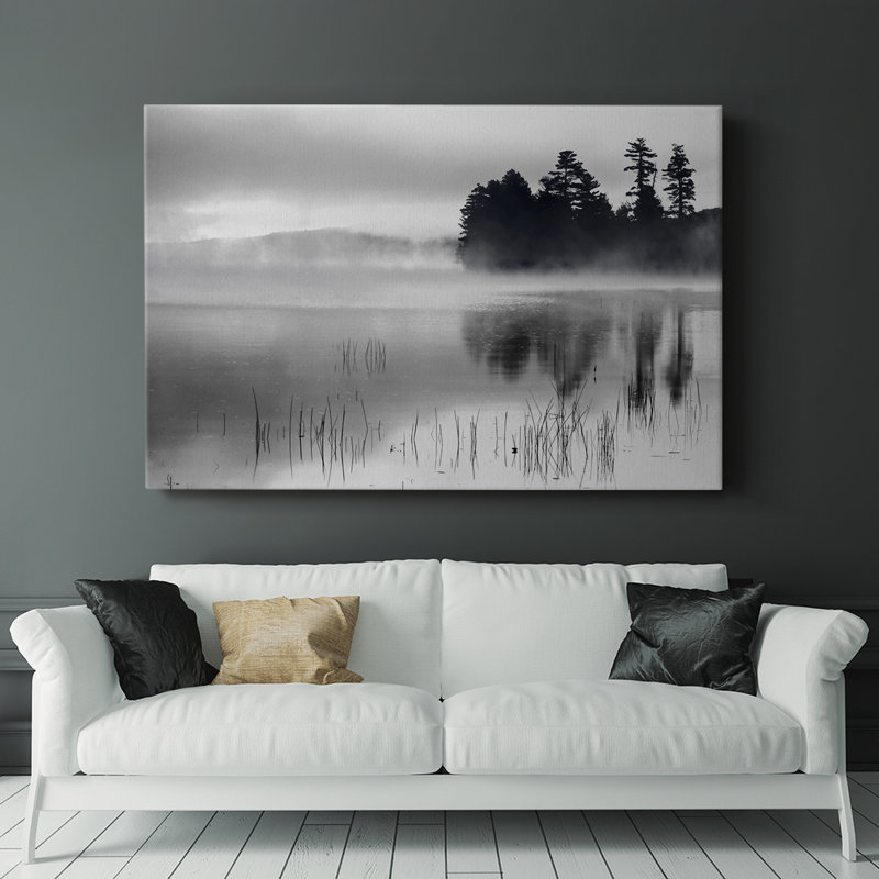 Lever de soleil d'automne sur le lac Raquette - Cavas enveloppés dans la galerie, H 24 po x l 36 po