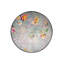 Tapis décoratif rond gris à motif floral-341581914