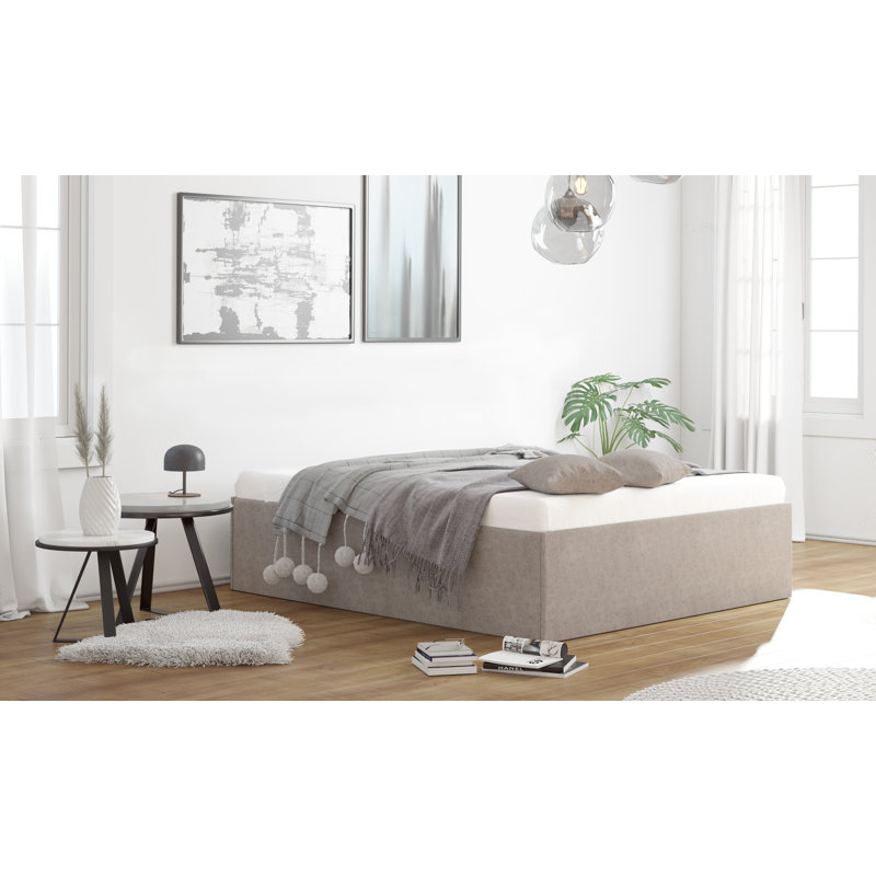 Estrith Bed Frame, 100 x 200cm, Grey, Without mattresses