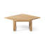 Chaise de coin Holubov + table basse, bleu sarcelle - coussins résistants à l'eau, bois d'acacia durable