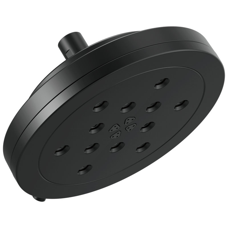 8” H2OKinetic® Round Multi-Function Wall Mount Showerhead, Matte Black
