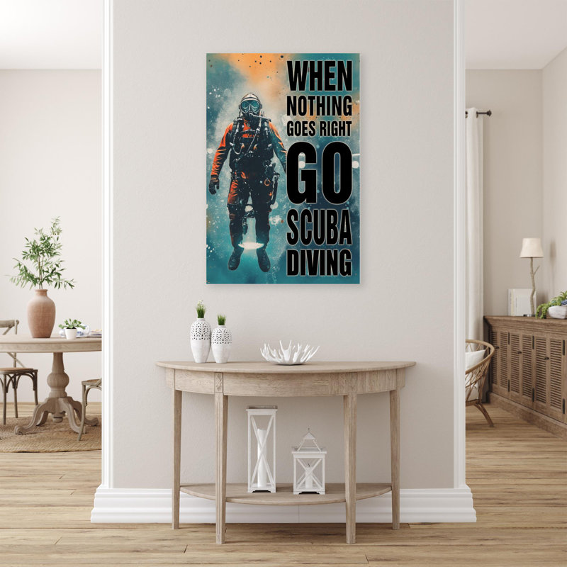 Impression sur toile, When When Go Go Right Go Scuba Diving, H 20 po x l 16 po x P 1,25 po