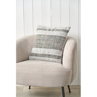 Steel Grey Indoor / Outdoor Striped Square Cushion