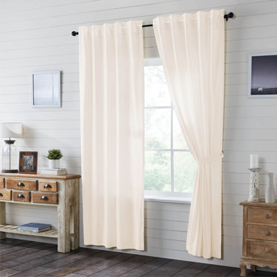 Simple Life Flax Antique White Cotton Blend Room Darkening Curtain