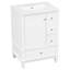 Meuble-lavabo 24 po avec lavabo et tiroirs, meuble-lavabo autoportant blanc avec plateau en céramique et tablettes de rangement, panneau de fibres à densité moyenne et base en bois massif, meuble-lavabo moderne pour petite salle de bain-1908259559