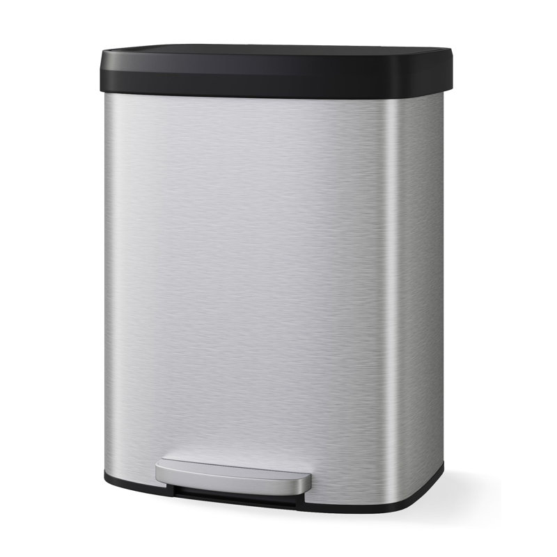 Stainless Steel Tilt Out Trash Can, Silver