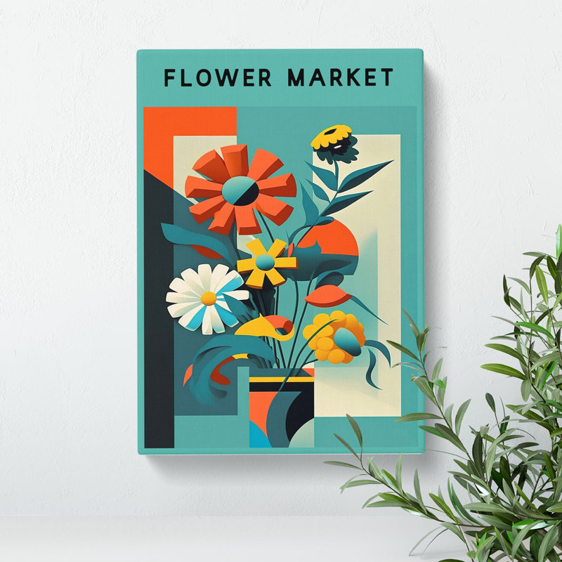 Flower Market Exhibition Constructivism No.1 - Wrapped Canvas, 76cm H x 50cm W x 3cm D