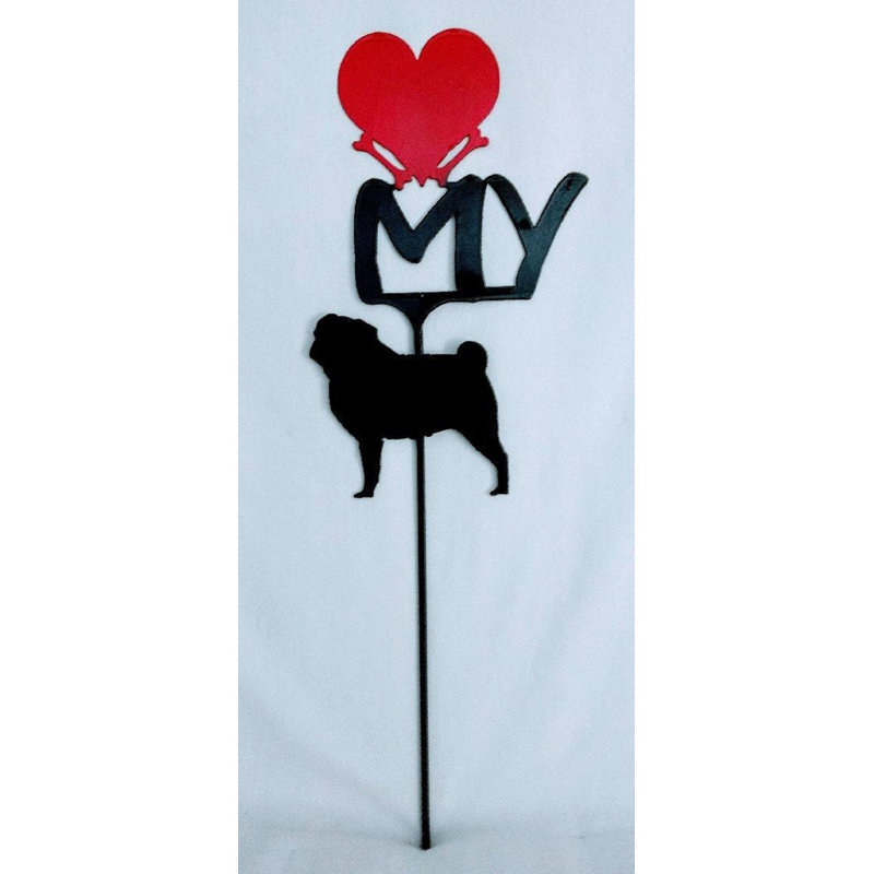 Pug Love My Heart Garden