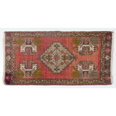 Tapis décoratif 19 po x 38 po. Housse de siège en laine turque. Tapis de cuisine rustique. Tapis de porte fait à la main. Tapis de bain
