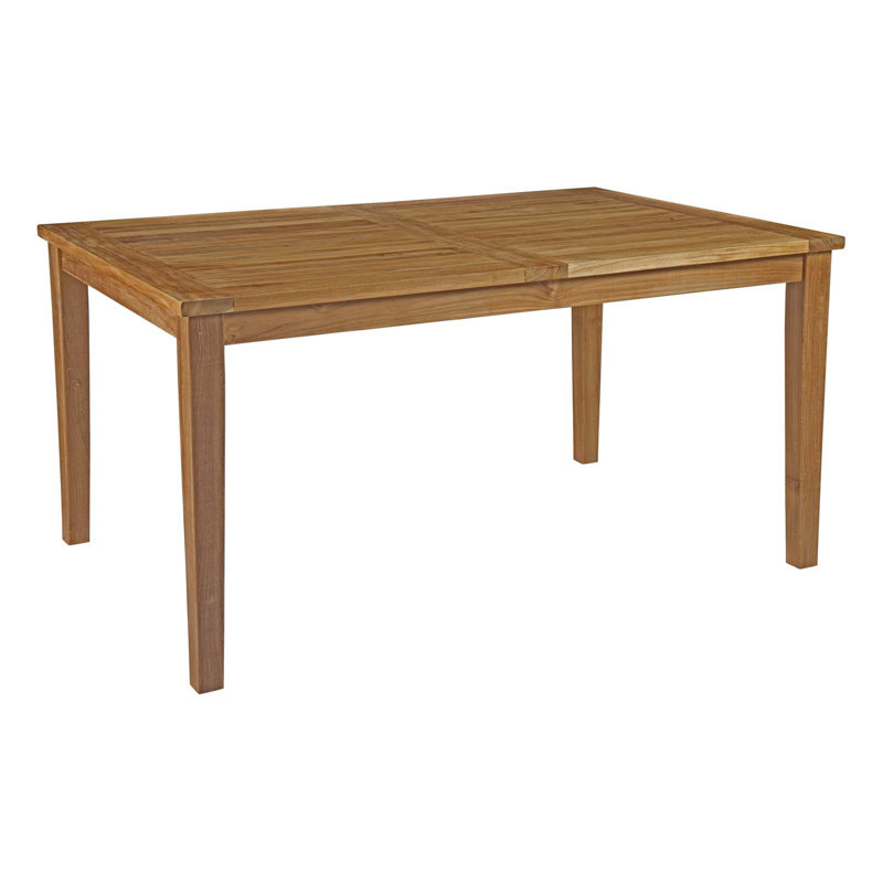 Marina Outdoor Patio Teak Dining Table, 29.5" H x 60" L x 40" W