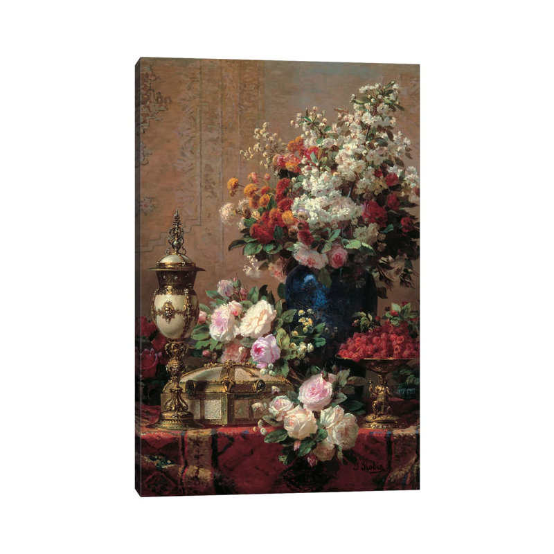 Still Life by Jean Baptiste Robie - Wrapped Canvas Painting, 20.32 cm H x 30.48 cm W
