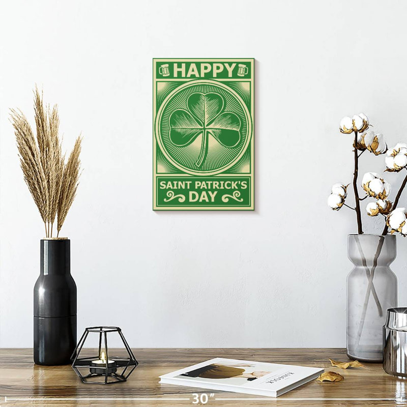 «Lelend Happy St. Patrick's Day» rétro, H 12 po x l 8 po