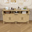 Buffet élégant à 4 portes avec prise de courant intégrée, tablettes réglables et grand espace de rangement-412675837