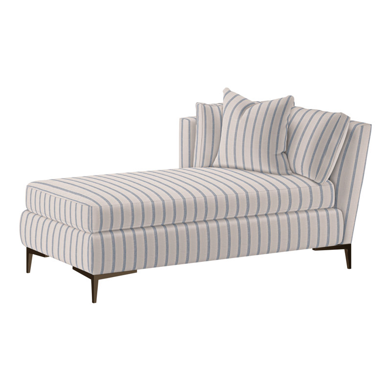 Aiden Chaise Lounge, Antique Bronze, Left Hand Facing, Dutton Indigo (Performance fabric) 1352-54
