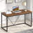 Modern Computer Desk, Rustic Wood And Metal Study Writing Table, Simple Work Gaming PC Desk For Home Office, Walnut 53 Inch