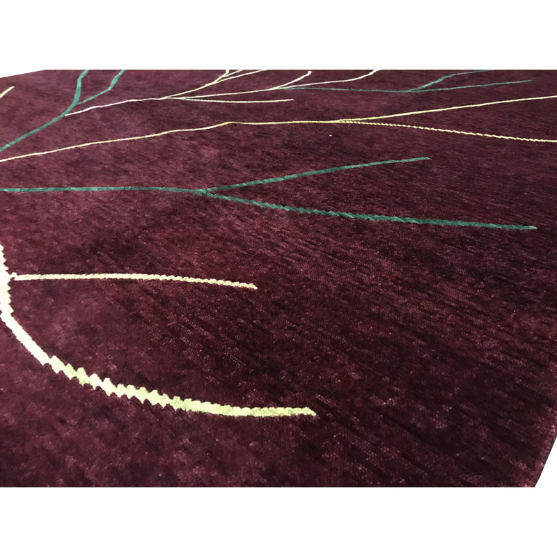 Himalayan Wool Abstract Area Rug in Peach, Rectangle 9'6" x 12'1"