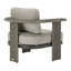 Fauteuil club d'extérieur Neville avec structure en aluminium bronze foncé et coussins taupe