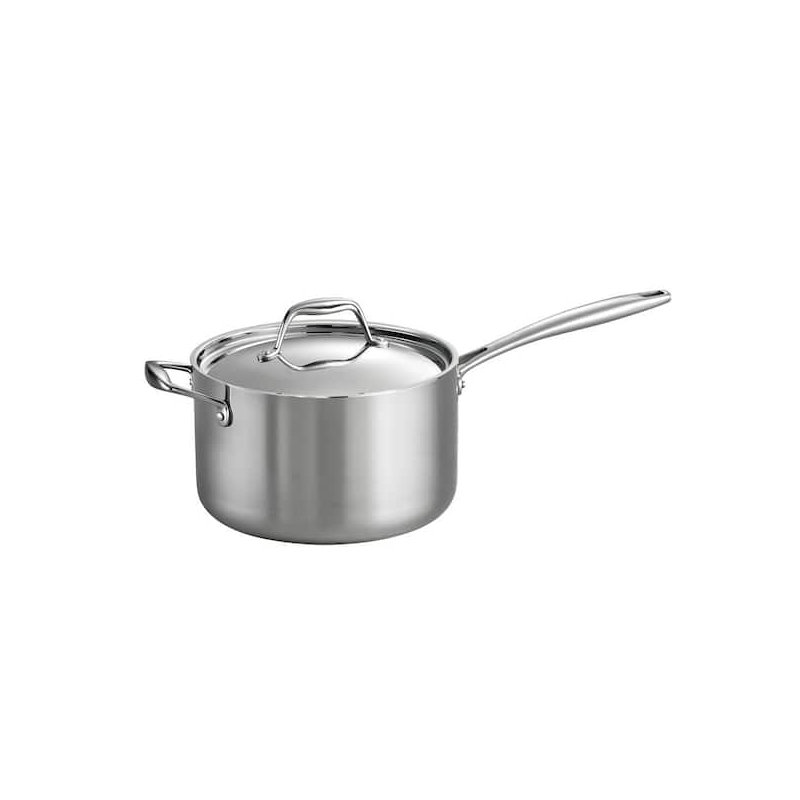 Casserole en acier inoxydable à 4 pintes avec couvercle